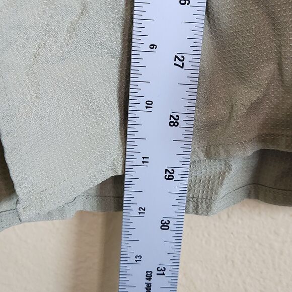 Jos A Bank men's Shirt Silk green Button natural casual Short Sleeve Size L - Picture 4 of 6